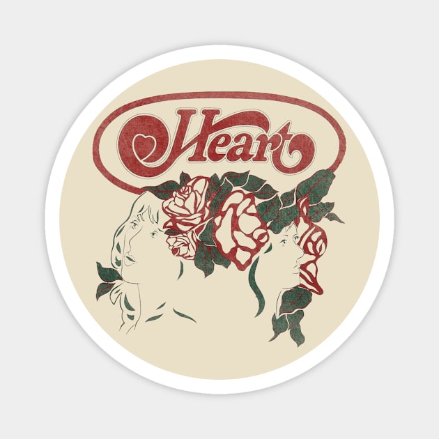 HEART RETRO BAND Magnet by KevinPower Art